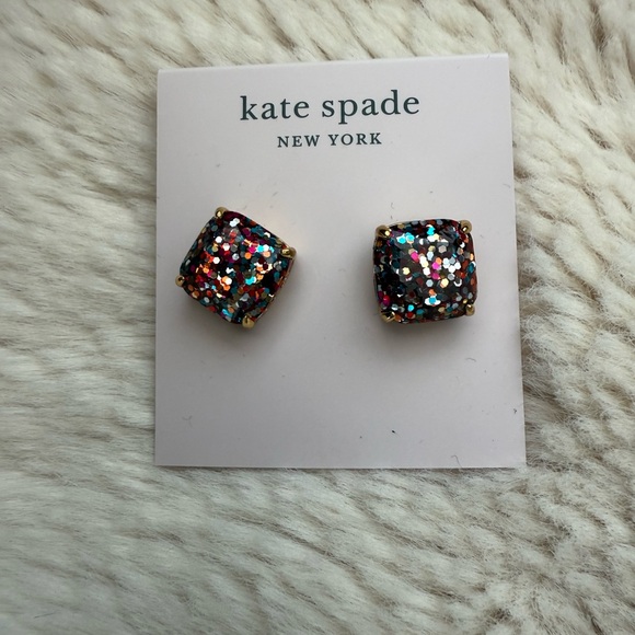 kate spade Jewelry - Kate Spade Colorful Glitter Square Earrings NEW
